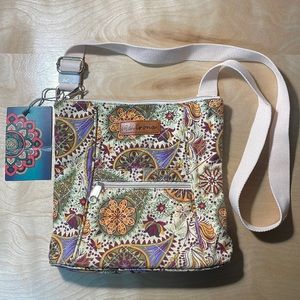 Malirona Blooming Girls Durable Floral Paisley Canvas Crossbody Bag